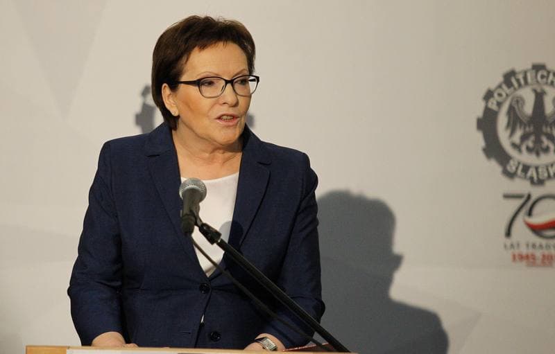 Ewa Kopacz. Silesian University of Technology. Press Conference. 21.05.2015