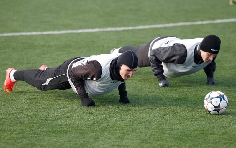 Football. GKS Katowice. Training. 03.02.2015