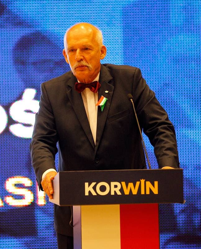 Janusz Korwin-Mikke. Partia Korwin. Press Conference. 26.09.2015