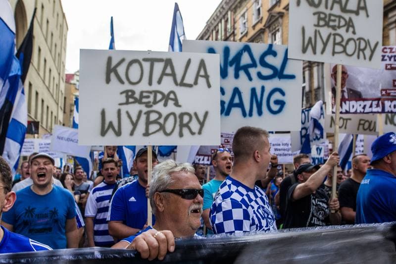 Football. Ruch Chorzow. Protest. 05.09.2019