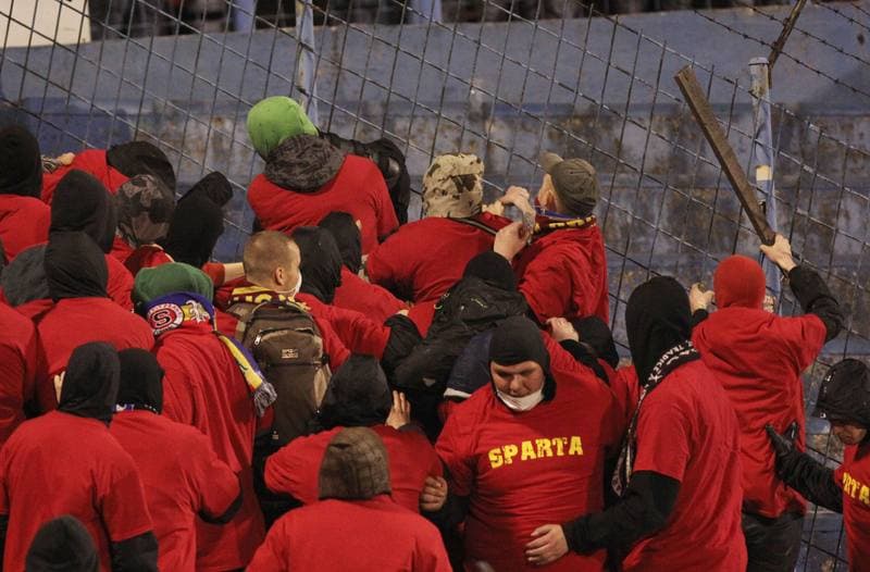 Football. Gambrinus Liga. Banik Ostrava - Sparta Prague. 20.04.2013