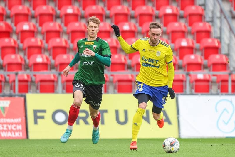 Football. Fortuna I Liga. GKS Tychy - Arka Gdynia. 08.04.2023
