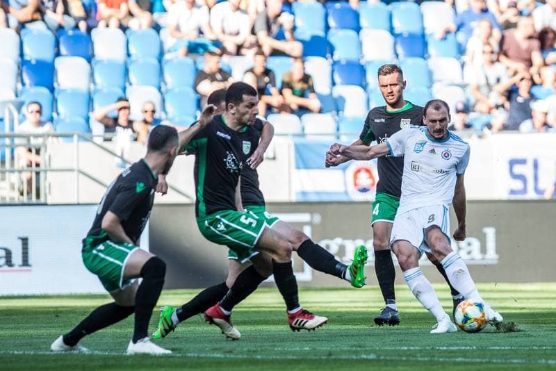 Football. Europa League. Slovan Bratislava - KF Feronikeli. 24.07.2019