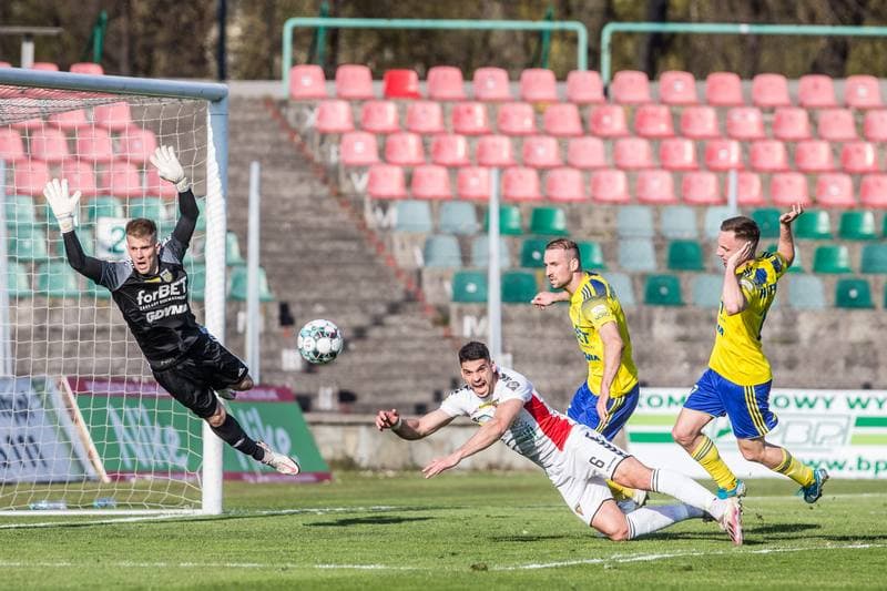 Football. Fortuna I Liga. Zaglebie Sosnowiec - Arka Gdynia. 28.04.2021