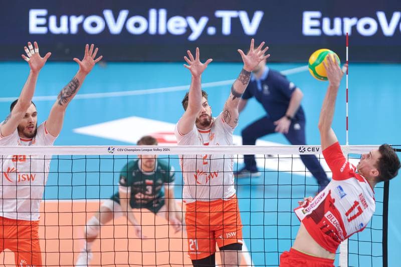 Volleyball. CEV Champions League. Jastrzebski Wegiel - Gas Sales Daiko Piacenza. 28.02.2024