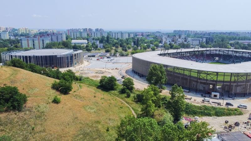 Football. Zaglebiowski Park Sportowy. Budowa obiektow. 29.06.2022