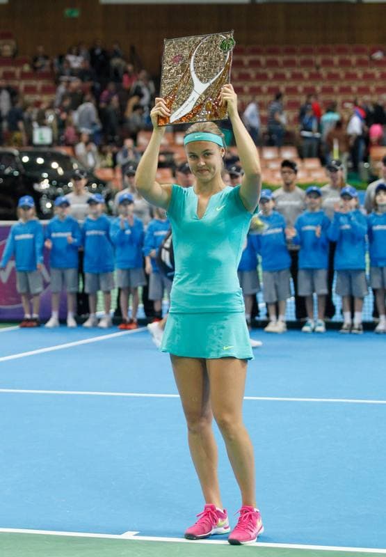 Tennis. Katowice Open 2015. Agnieszka Radwanska - An Sophie Mestach. 09.04.2015