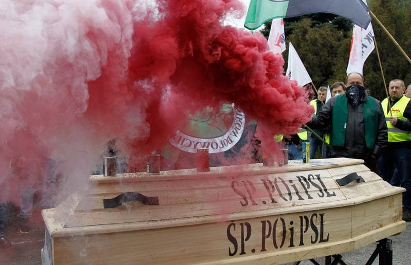 Ruda Slaska. Manifestacja przed KWK Pokoj. 13.10.2015