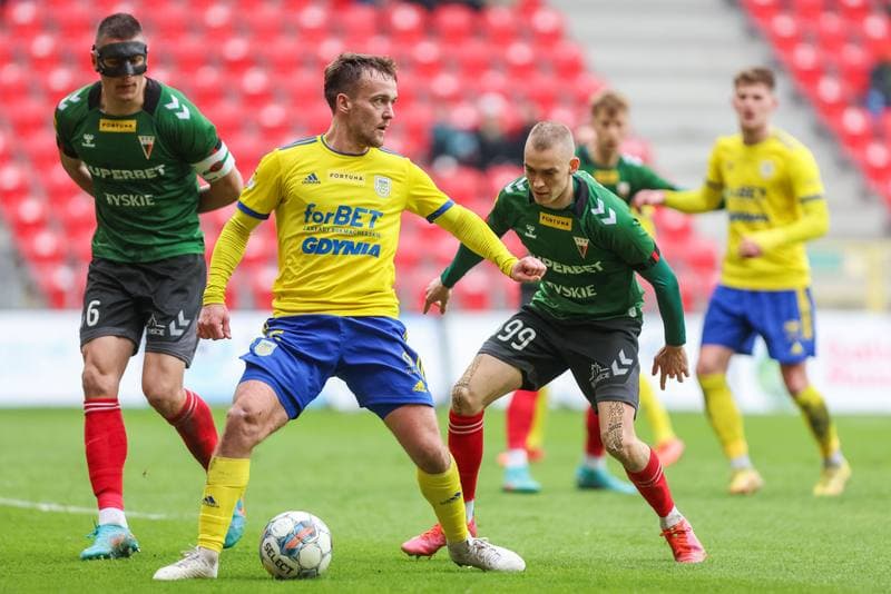 Football. Fortuna I Liga. GKS Tychy - Arka Gdynia. 08.04.2023