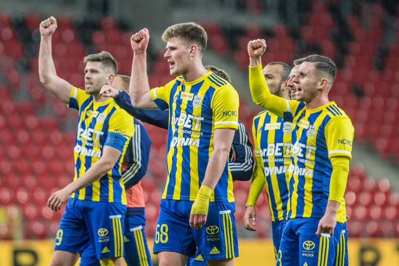 Football. Fortuna I Liga. GKS Tychy - Arka Gdynia. 07.04.2022