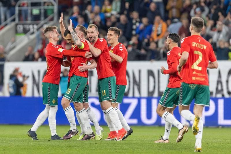 Football. Fortuna I Liga. Zaglebie Sosnowiec - LKS Lodz. 28.04.2023