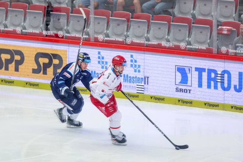 Ice Hockey. Tipsport Extraliga. Ocelari Trinec - Bily Tygri Liberec. 21.09.2023
