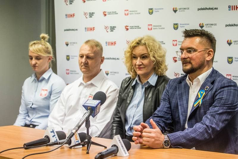 Ice Hockey. Poland national team. Press Conference. 04.04.2022