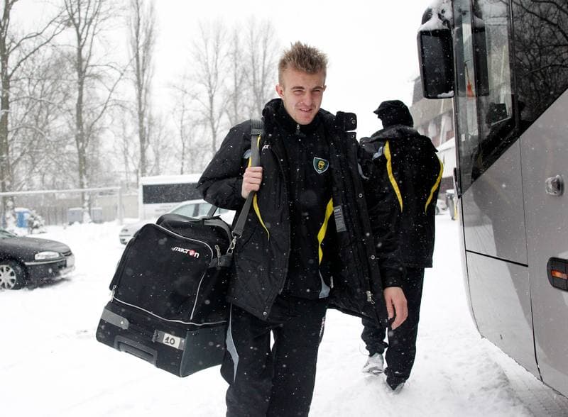 Football. GKS Katowice. Training. 09.02.2015