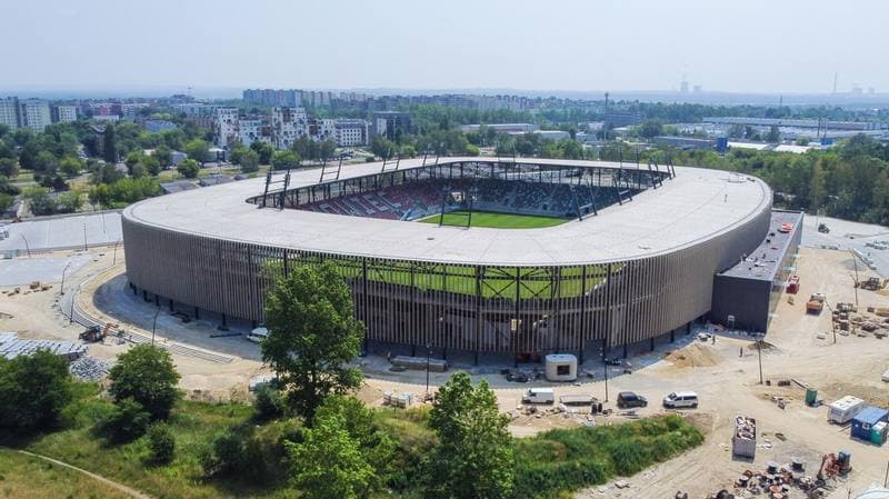 Football. Zaglebiowski Park Sportowy. Budowa obiektow. 29.06.2022