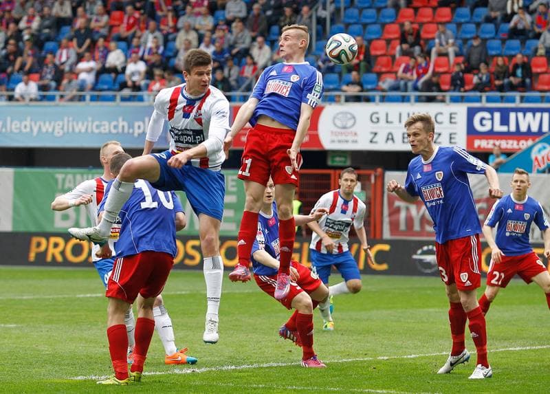 Football. T-Mobile Ekstraklasa. Piast Gliwice - Podbeskidzie Bielsko Biala. 26.04.2015