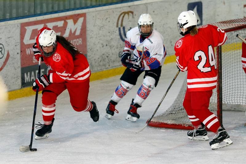 Ice Hockey. Slaska Liga Mlodzikow. Polonia Bytom - Reprezentacja Polski Kobiet. 06.09.2018