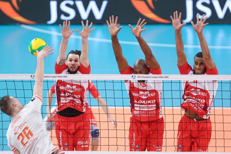 Volleyball. CEV Champions League. Jastrzebski Wegiel - Gas Sales Daiko Piacenza. 28.02.2024