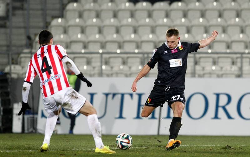 Football. T-Mobile Ekstraklasa. Cracovia Krakow - Jagiellonia Bialystok. 06.12.2014