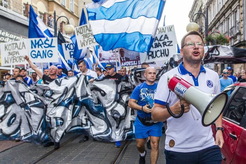 Football. Ruch Chorzow. Protest. 05.09.2019