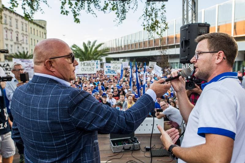 Football. Ruch Chorzow. Protest. 05.09.2019