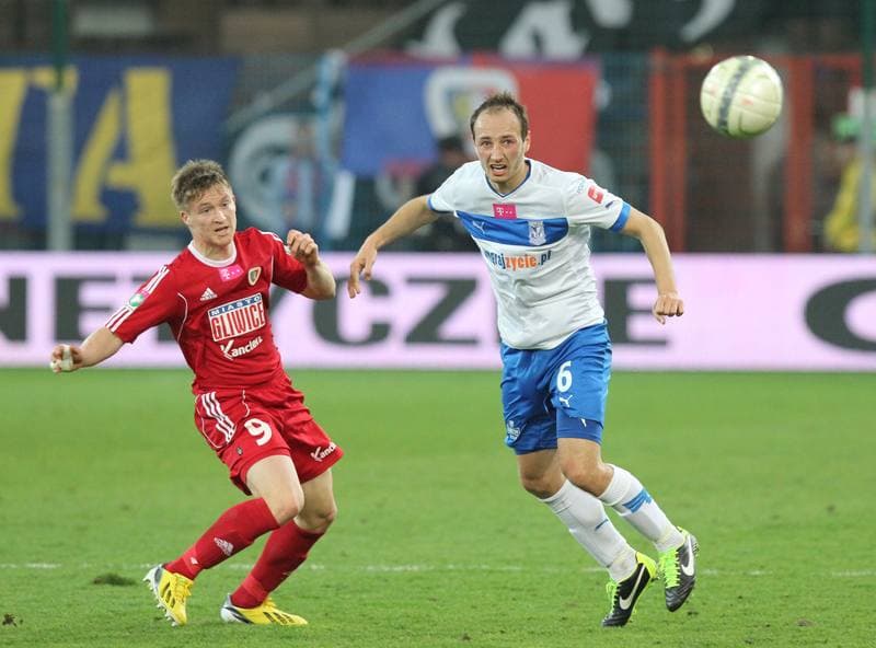 Football. T-Mobile Ekstraklasa. Piast Gliwice - Lech Poznan. 15.04.2013
