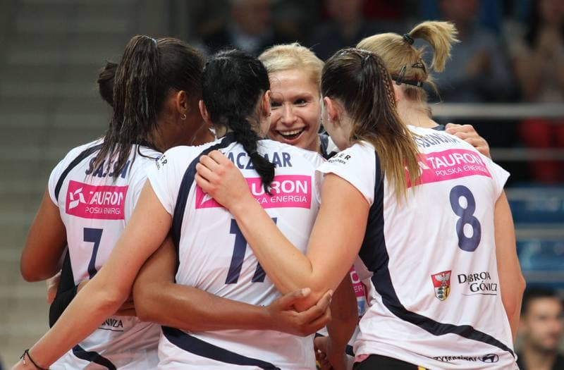 Volleyball. Women's Champions League. MKS Dabrowa Gornicza - Stiinta Bacau. 23.10.2013