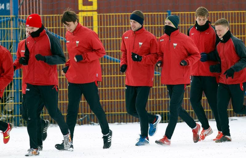 Football. GKS Tychy. Training. 07.01.2015