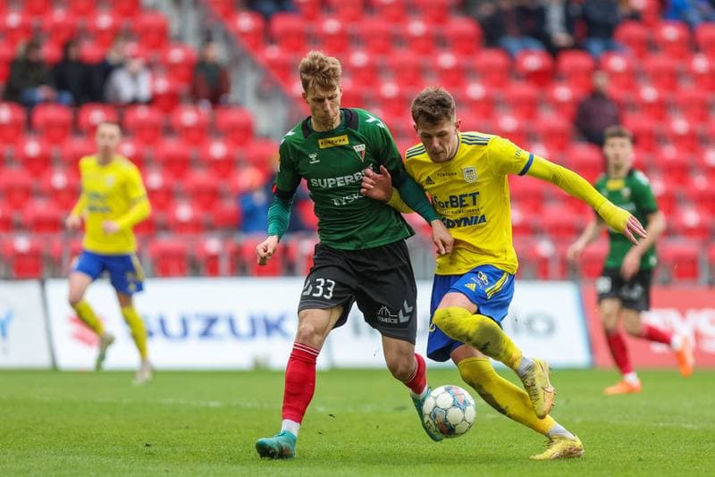 Football. Fortuna I Liga. GKS Tychy - Arka Gdynia. 08.04.2023