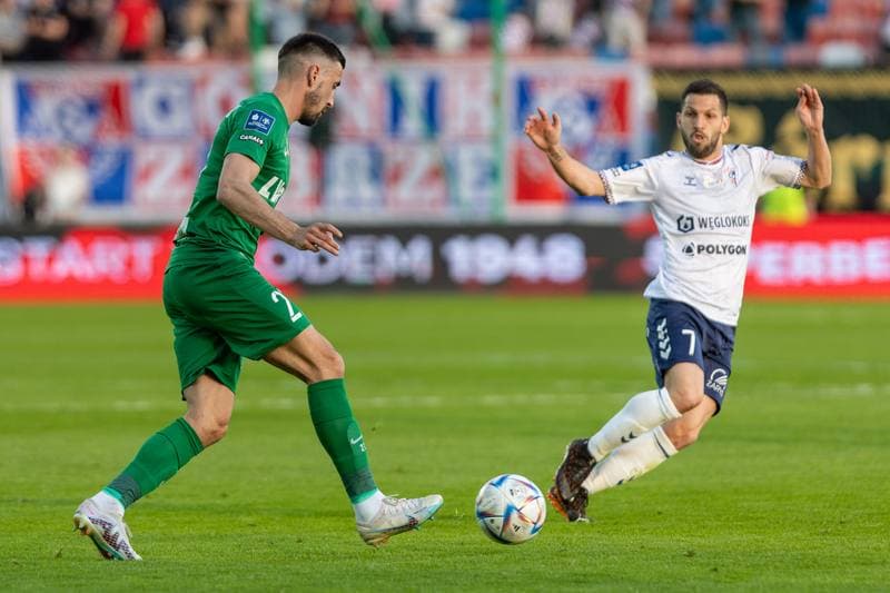 Football. PKO BP Ekstraklasa. Gornik Zabrze - Slask Wroclaw. 23.04.2023