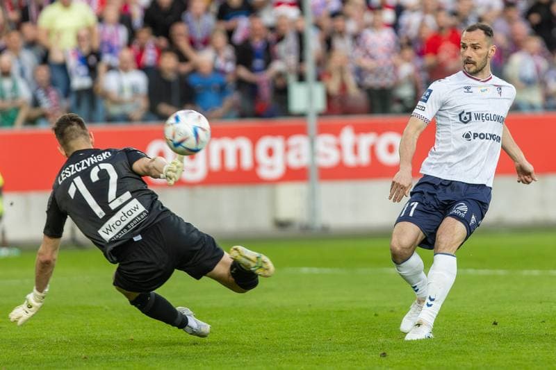Football. PKO BP Ekstraklasa. Gornik Zabrze - Slask Wroclaw. 23.04.2023
