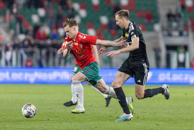 Football. Fortuna I Liga. Zaglebie Sosnowiec - LKS Lodz. 28.04.2023