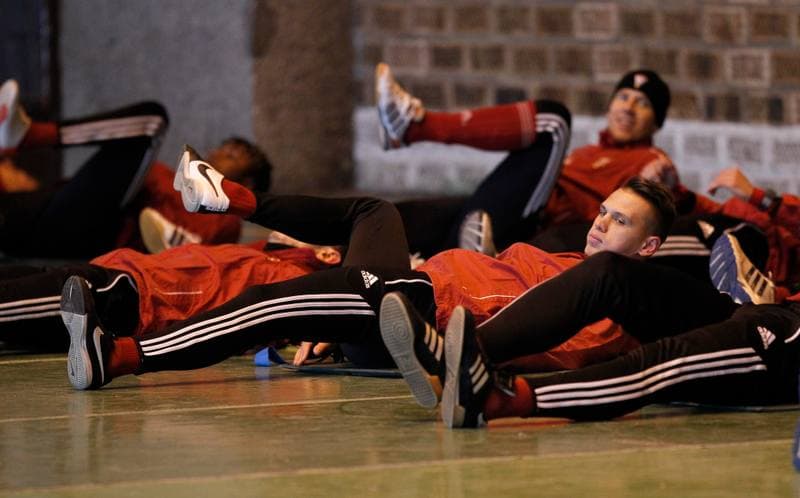 Football. Gornik Zabrze. Training. 07.01.2015