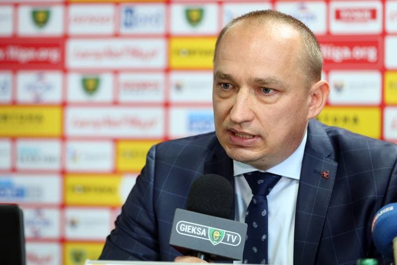 Football. GKS Katowice. Press Conference. 15.10.2018