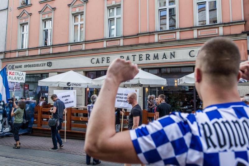Football. Ruch Chorzow. Protest. 05.09.2019