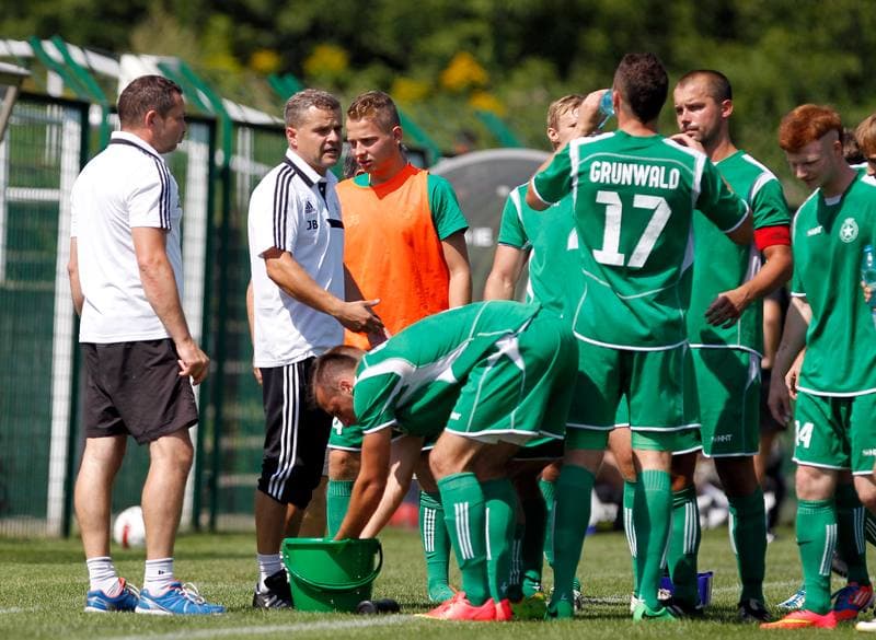 Football. III Liga Opolsko - Slaska. Grunwald Ruda Slaska - GKS Jastrzebie. 09.08.2014