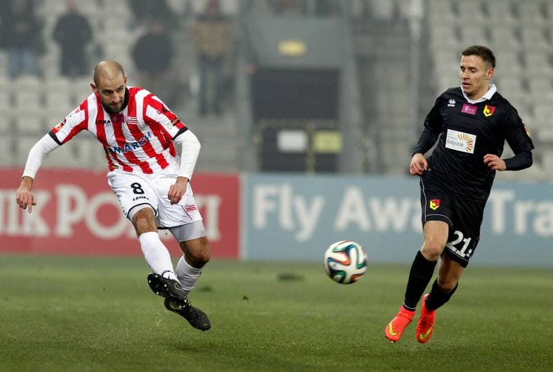 Football. T-Mobile Ekstraklasa. Cracovia Krakow - Jagiellonia Bialystok. 06.12.2014