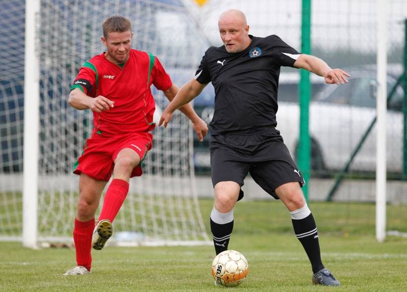 Football. Podokreg Katowice. Strazak Mikolow - Reprezentacja Slaska Oldboyow. 23.09.2014