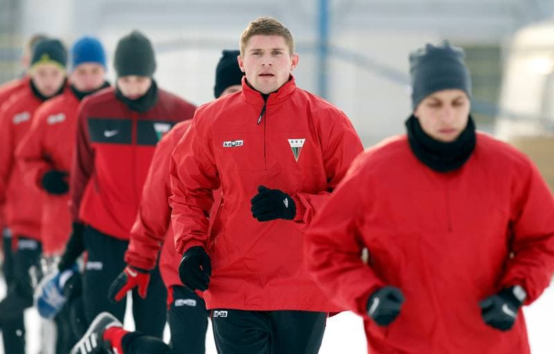 Football. GKS Tychy. Training. 07.01.2015