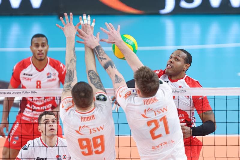 Volleyball. CEV Champions League. Jastrzebski Wegiel - Gas Sales Daiko Piacenza. 28.02.2024
