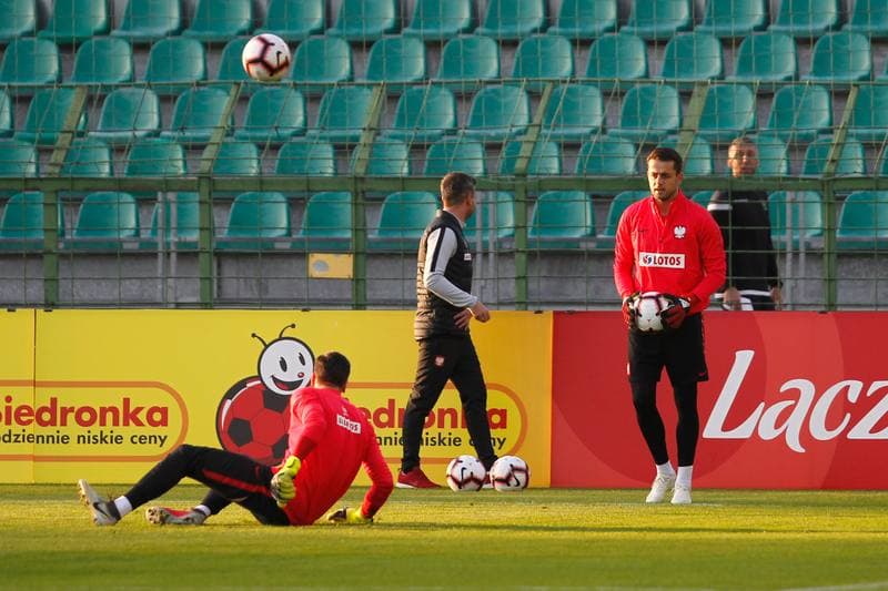 Football. Poland national team. Training. 09.10.2018