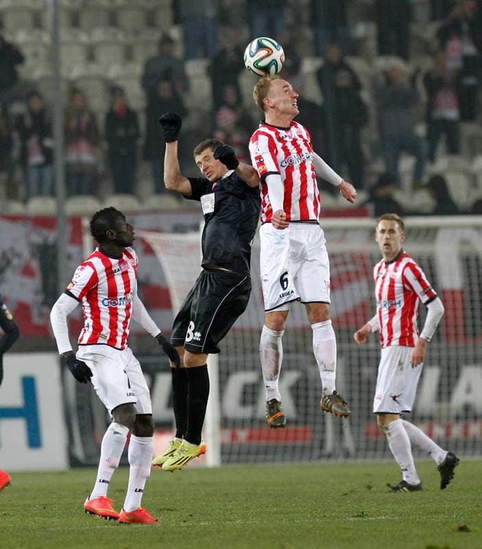 Football. T-Mobile Ekstraklasa. Cracovia Krakow - Jagiellonia Bialystok. 06.12.2014