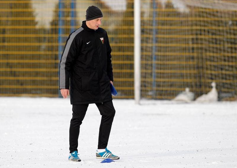 Football. GKS Tychy. Training. 07.01.2015