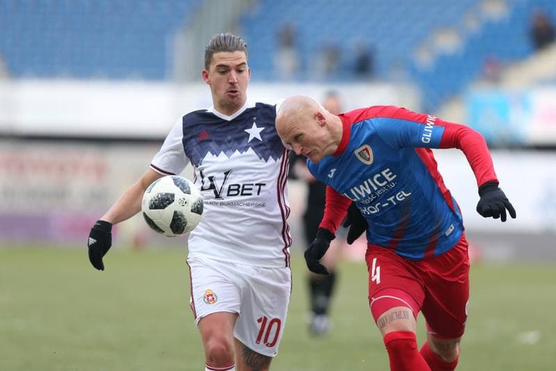 Football. Lotto Ekstraklasa. Piast Gliwice - Wisla Krakow. 25.02.2018