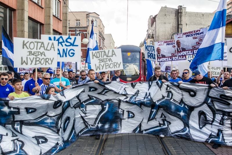 Football. Ruch Chorzow. Protest. 05.09.2019
