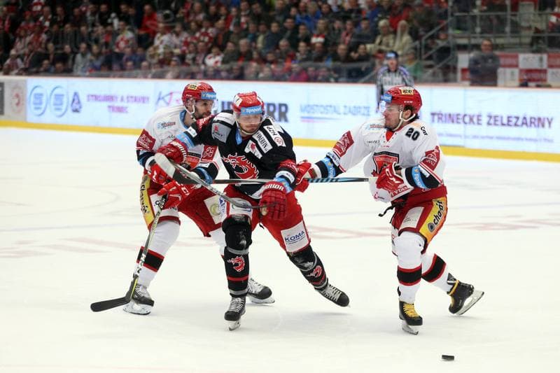 Ice Hockey. TipSport Extraliga. Ocelari Trinec - Mountfield Hradec Kralove. 03.04.2018