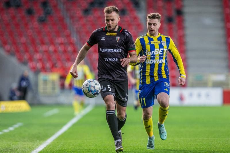 Football. Fortuna I Liga. GKS Tychy - Arka Gdynia. 07.04.2022