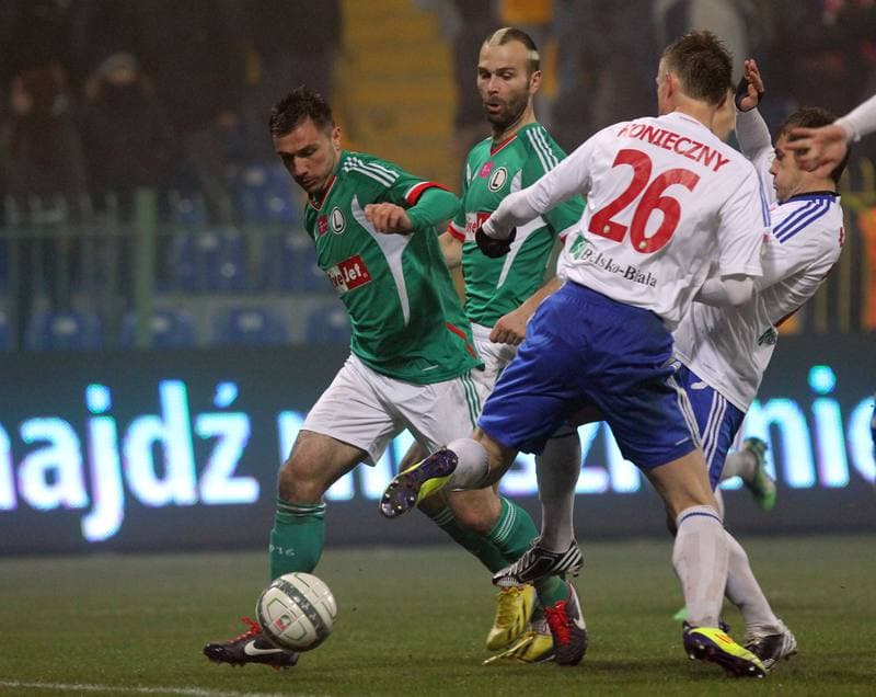 Football. T-Mobile Ekstraklasa. Podbeskidzie Bielsko-Biala - Legia Warsaw. 08.03.2013