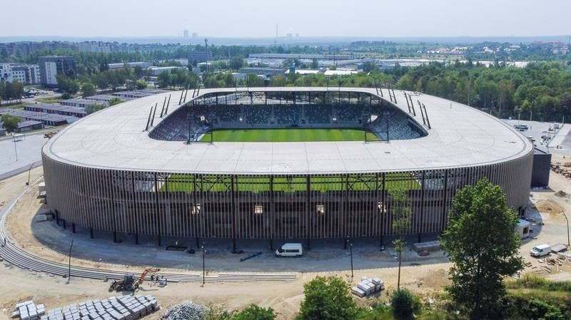 Football. Zaglebiowski Park Sportowy. Budowa obiektow. 29.06.2022