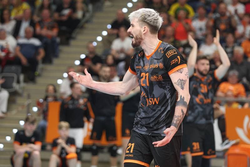 Volleyball. PlusLiga. Jastrzebski Wegiel - Aluron CMC Warta Zawiercie. 28.04.2024